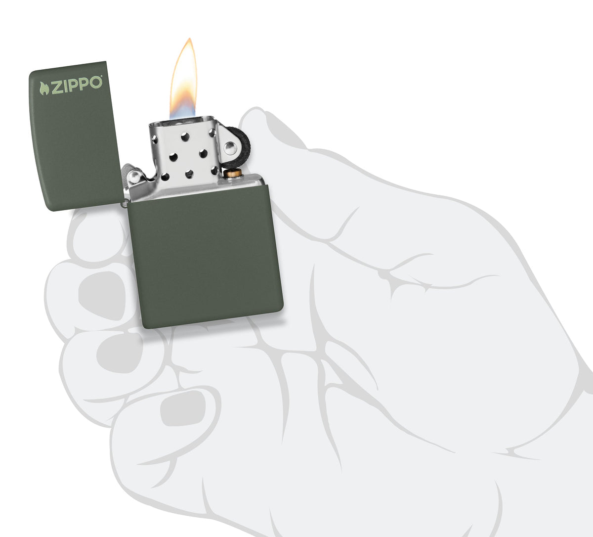 Zippo Upaljač 221ZL Green Matte sa Logom – slika 5