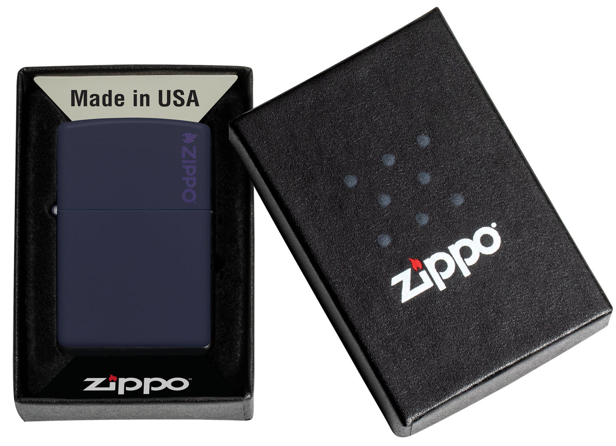 Zippo Navy Blue Matte Upaljač sa Logom – slika 6