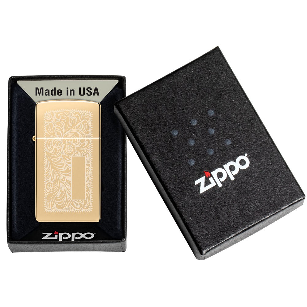 Zippo Upaljač 1652B Slim Venetian Brass – slika 10