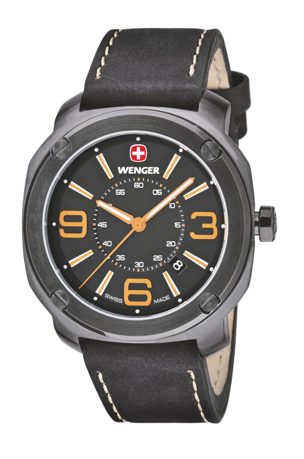 Wenger Escort Gent Sat 43mm – Crno-Karamel / Koža – slika 2