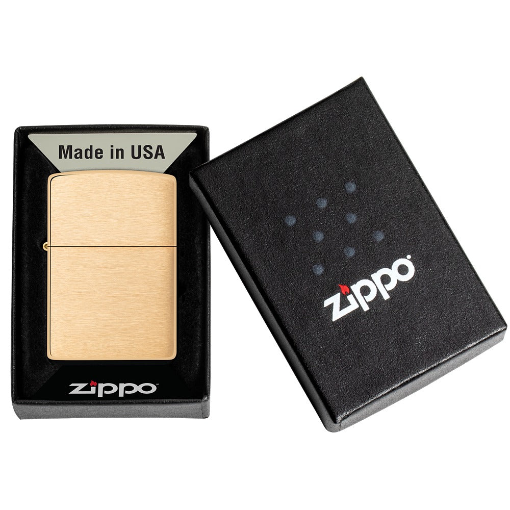 Zippo Upaljač 204B Solid Brushed Brass – slika 4
