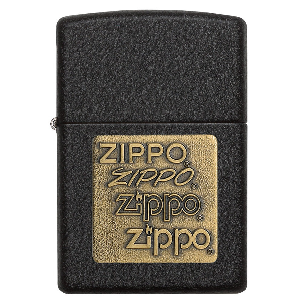 Zippo Upaljač 362 Brass Logo Emblem Black Crackle – slika 9