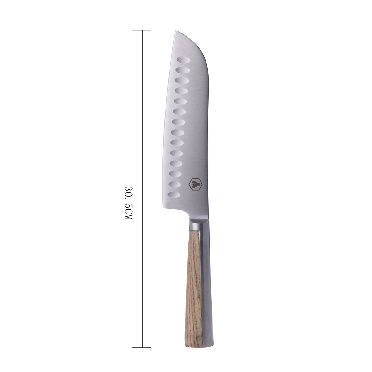 Laguiole Kuhinjski Nož Santoku sa Drškom od Jasena i Čelika – slika 3
