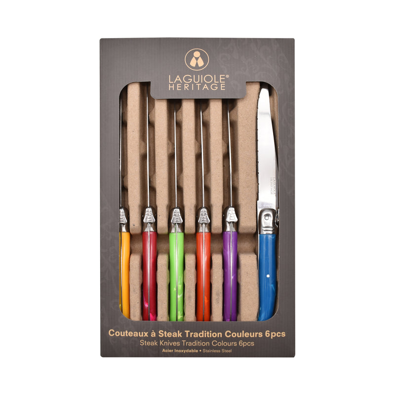 Laguiole Heritage Set Steak Noževa 6/1 Color
