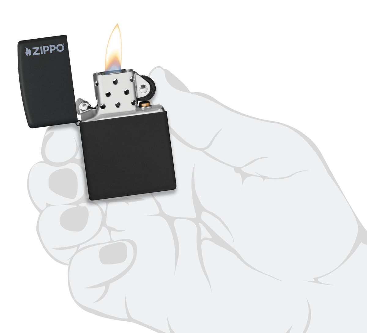 Zippo Upaljač 218ZL Black Matte sa Logom – slika 5