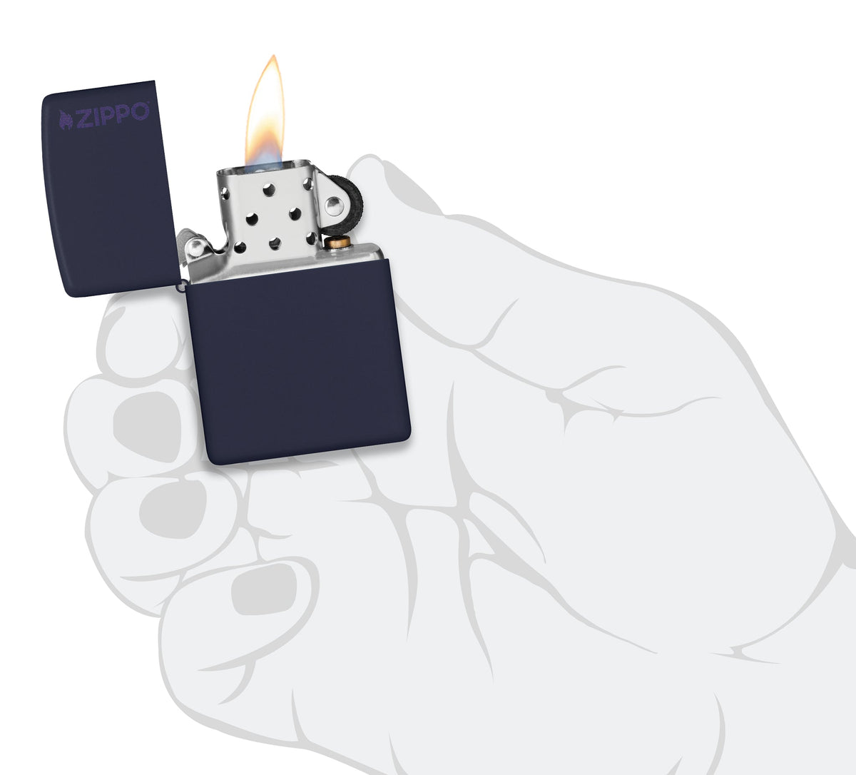 Zippo Navy Blue Matte Upaljač sa Logom – slika 5