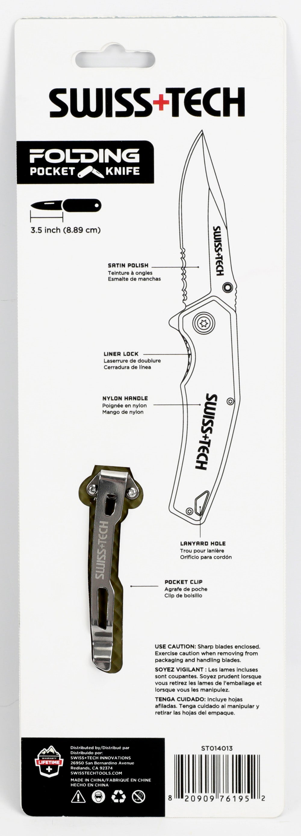 Swiss+Tech Nož na Preklapanje 3.5"