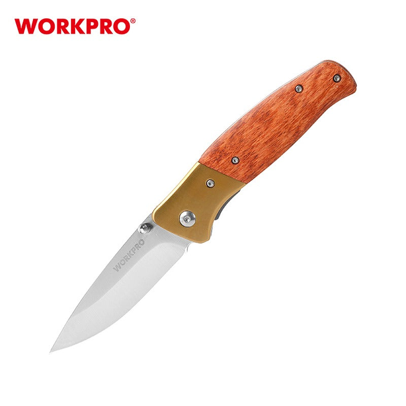 Workpro Sklopivi Nož sa Drvenom Drškom 4-1/2"