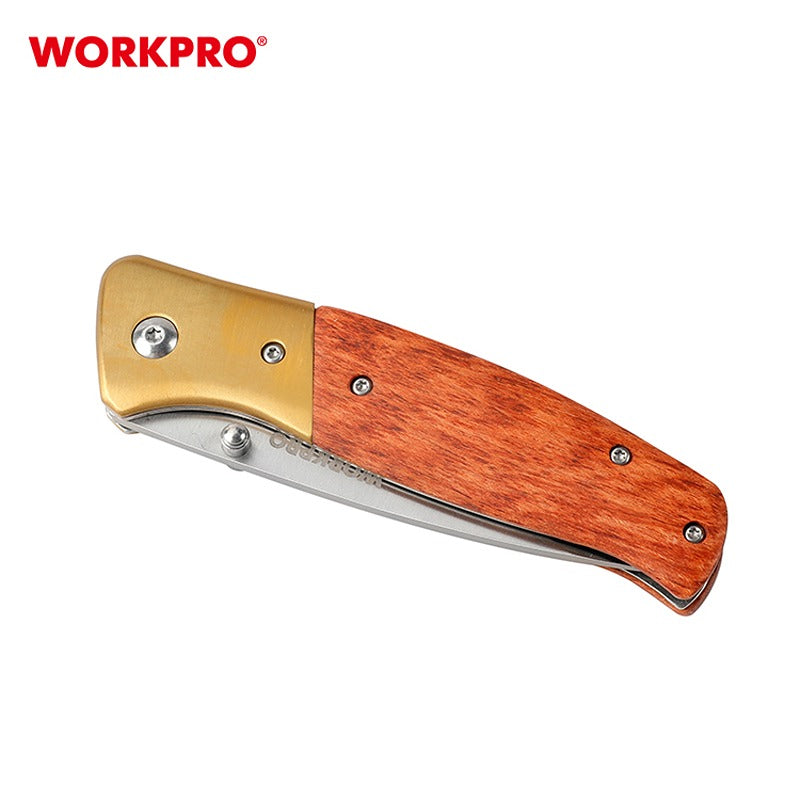 Workpro Sklopivi Nož sa Drvenom Drškom 4-1/2" – slika 3