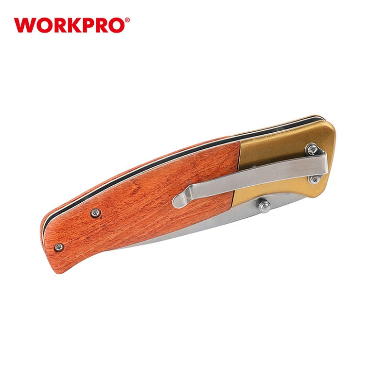 Workpro Sklopivi Nož sa Drvenom Drškom 4-1/2" – slika 4