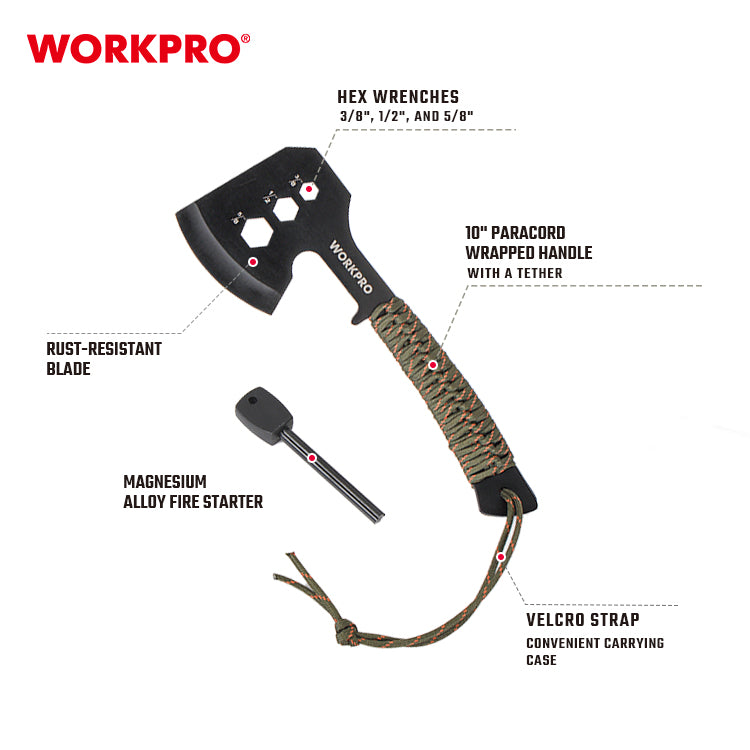 Workpro Paracord Sekira 10" – slika 5