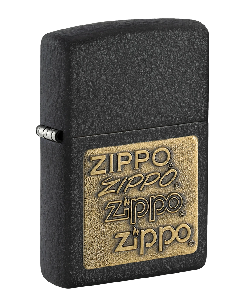 Zippo Brass Logo Emblem Black Crackle Upaljač