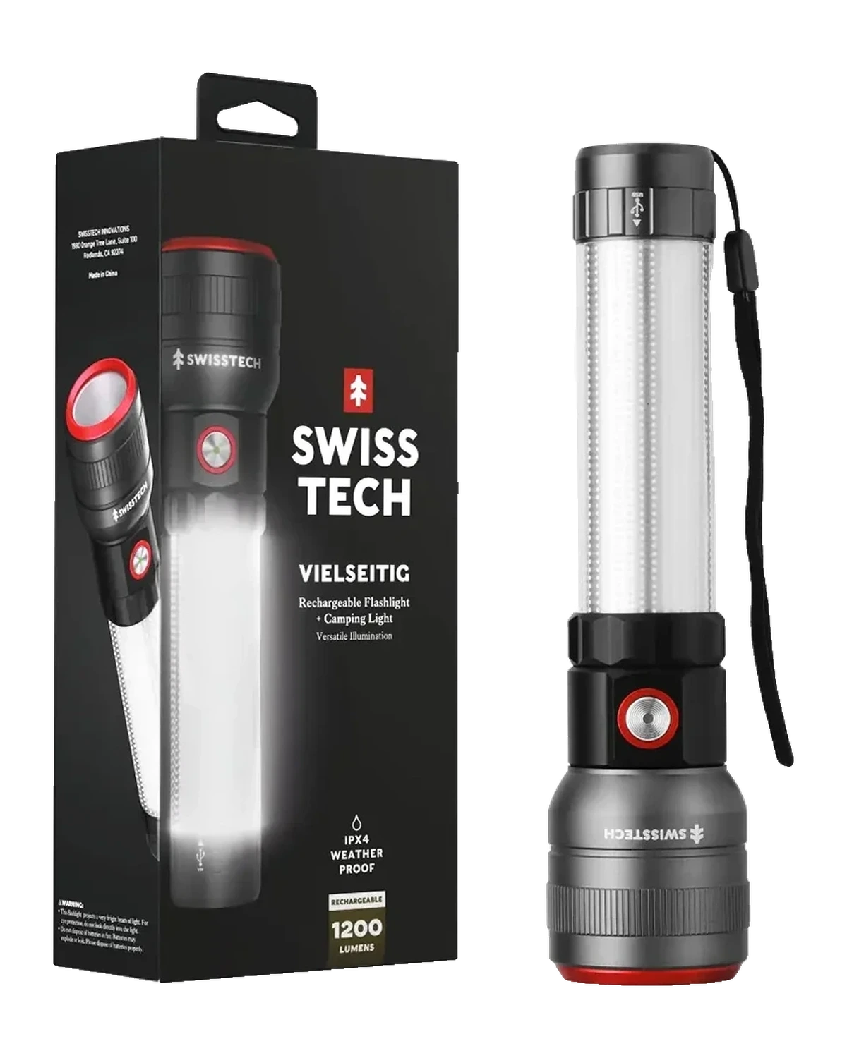 Swiss+Tech Punjiva Baterijska Lampa i Fenjer 1200 lm