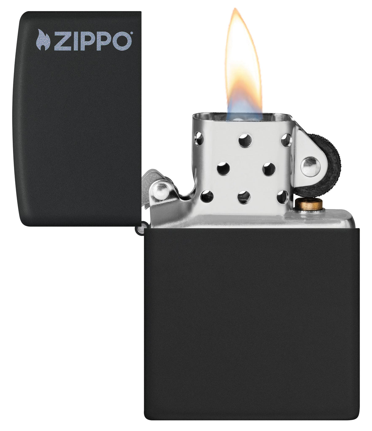Zippo Upaljač 218ZL Black Matte sa Logom – slika 3