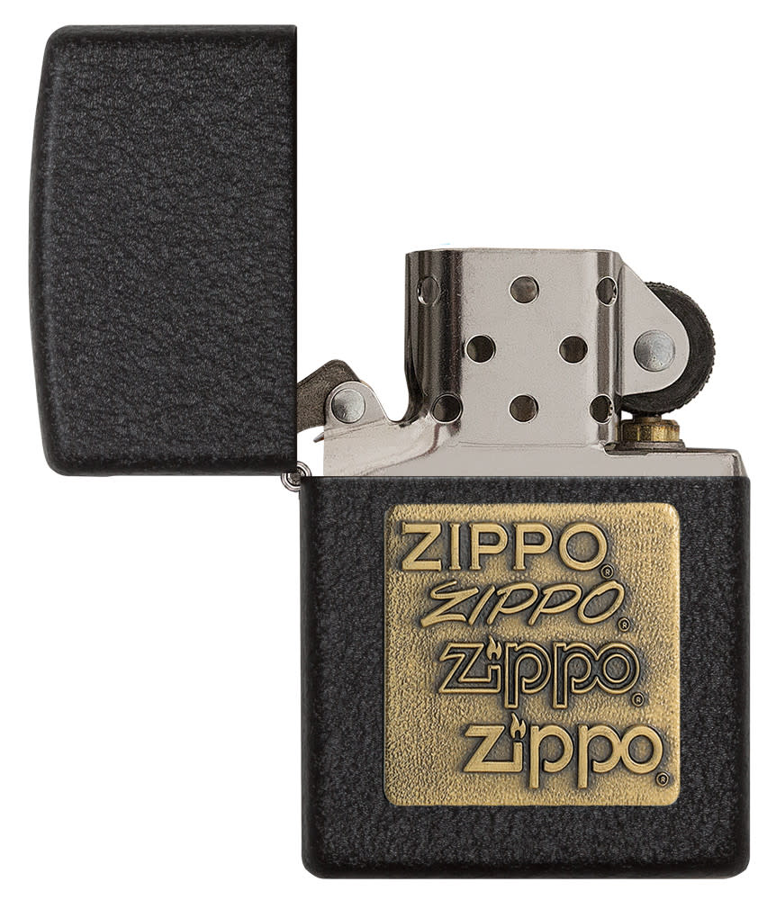 Zippo Upaljač 362 Brass Logo Emblem Black Crackle – slika 7