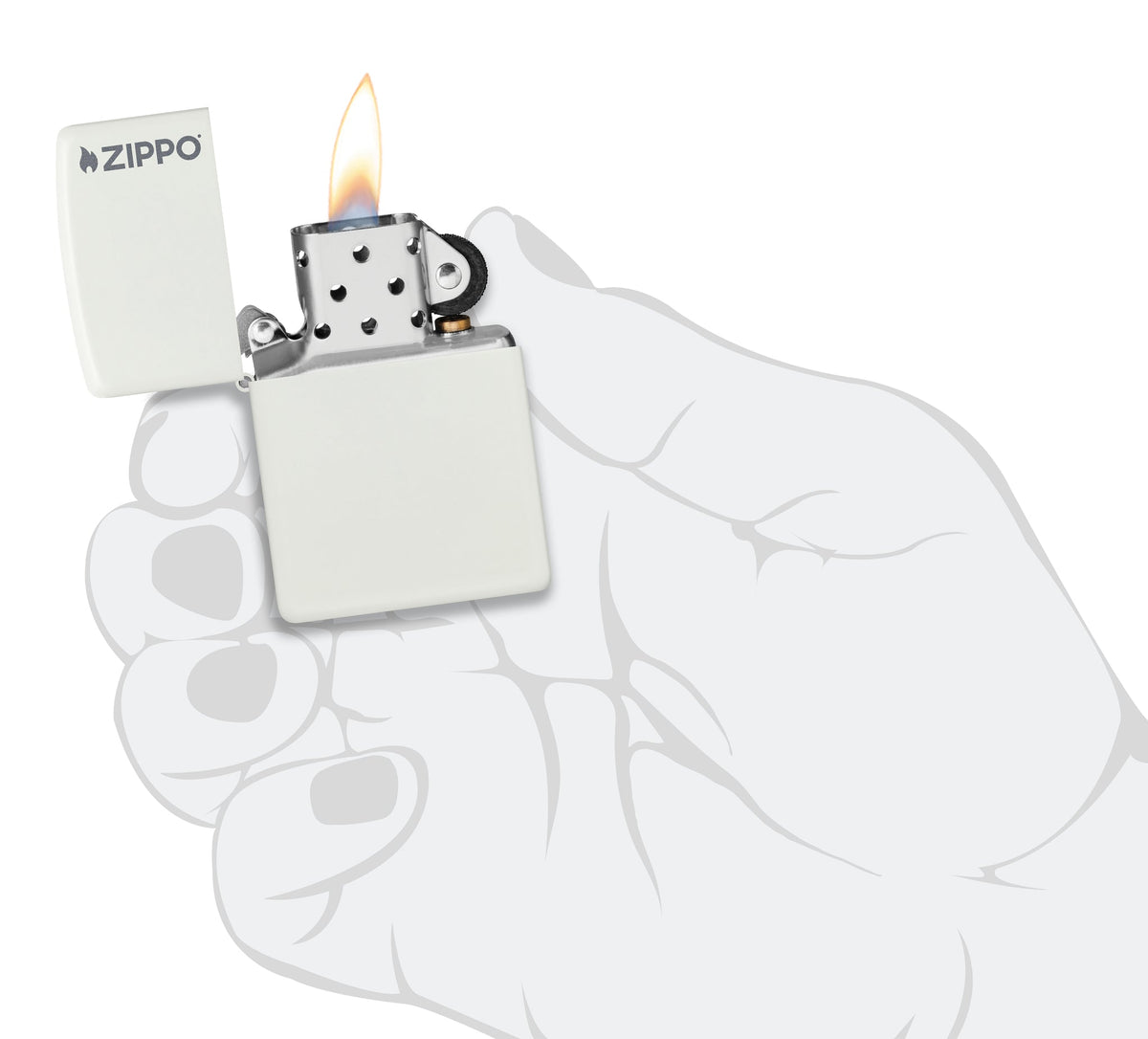 Zippo Upaljač 214ZL White Matte sa Logom – slika 5
