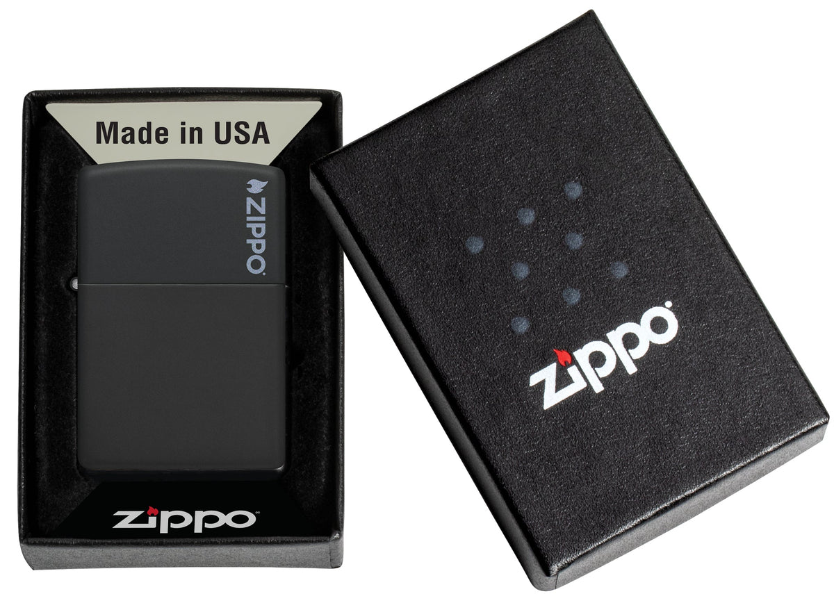 Zippo Upaljač 218ZL Black Matte sa Logom – slika 6