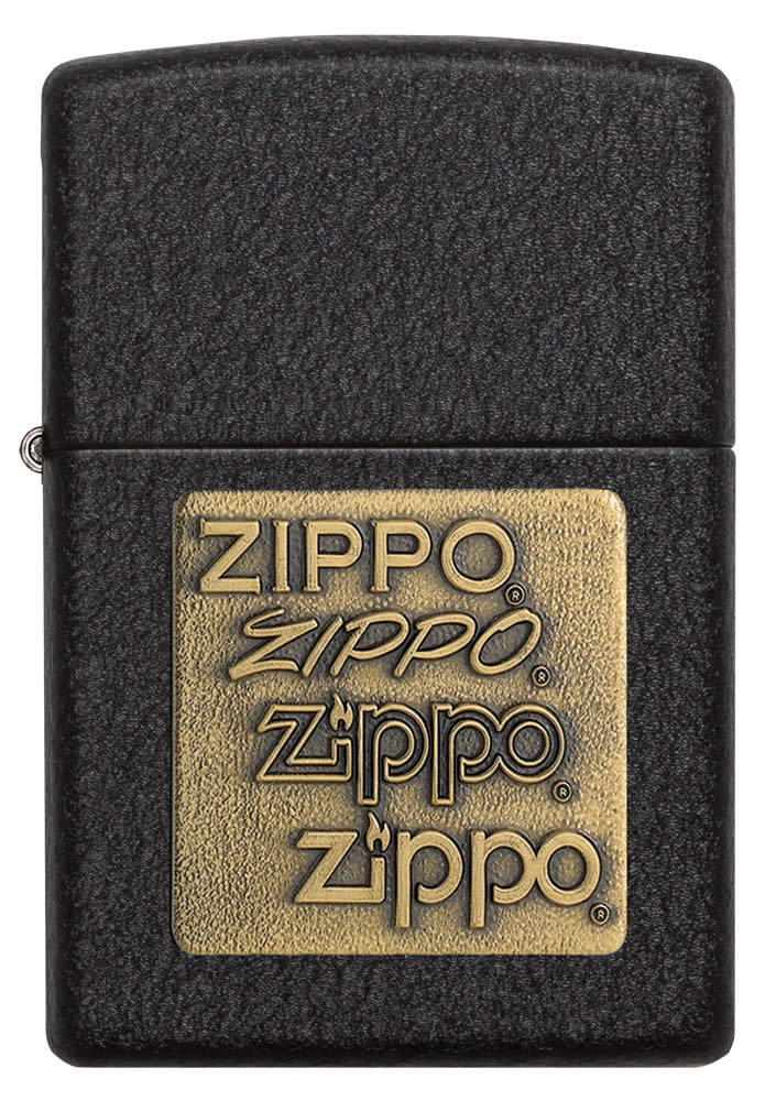 Zippo Upaljač 362 Brass Logo Emblem Black Crackle – slika 6
