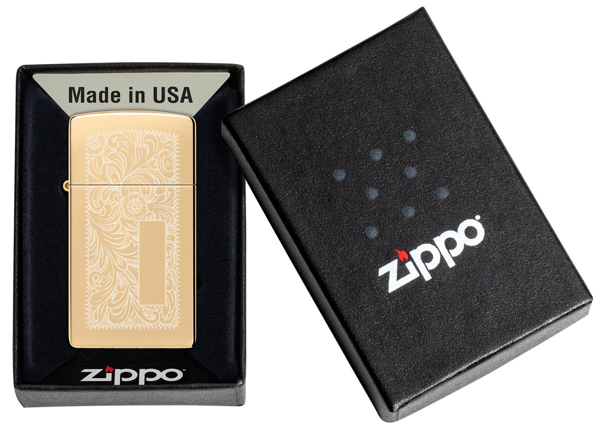 Zippo Upaljač 1652B Slim Venetian Brass – slika 5