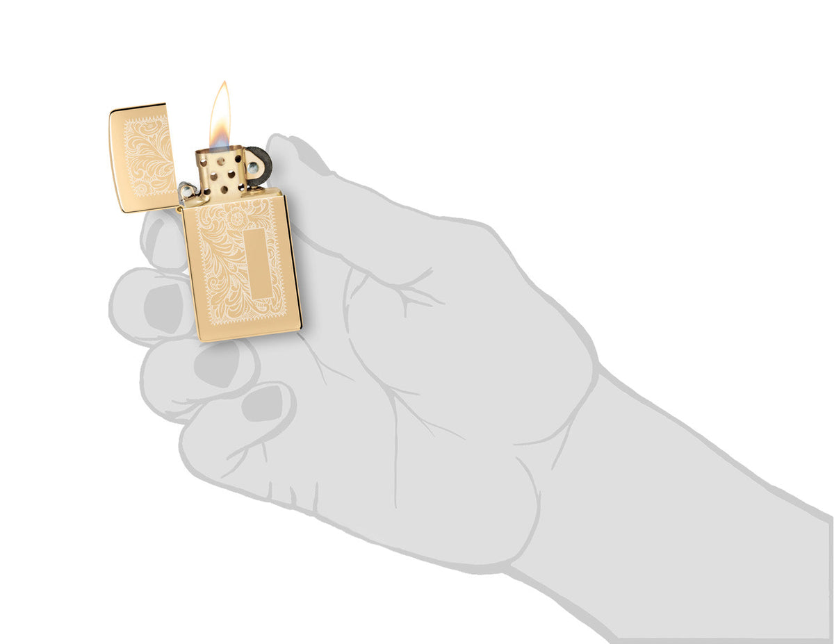 Zippo Upaljač 1652B Slim Venetian Brass – slika 4