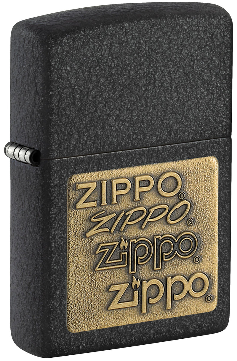 Zippo Upaljač 362 Brass Logo Emblem Black Crackle