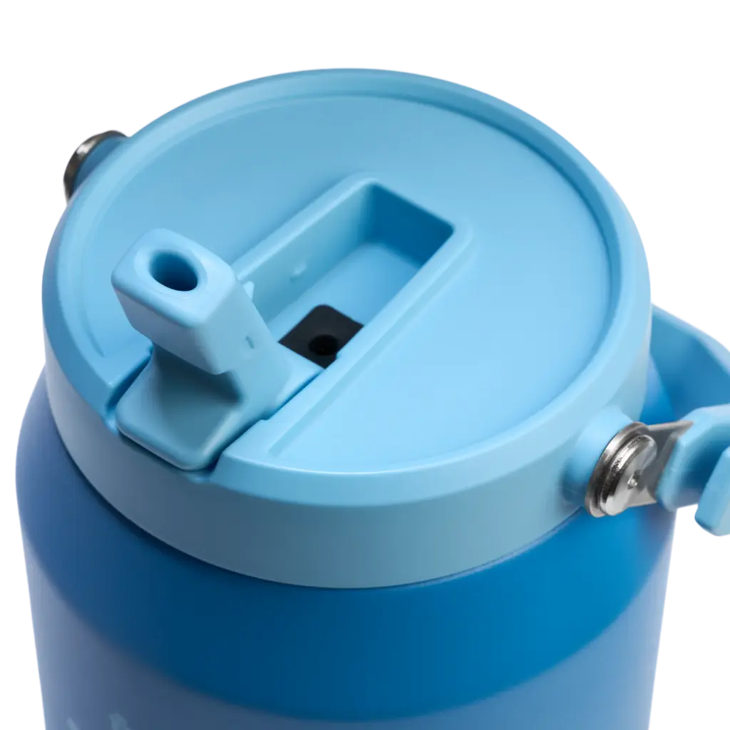 Web_PNG_Square-The IceFlow™ Flip Straw 2.0 Jug 64OZ - Azure - Lid Detail.webp
