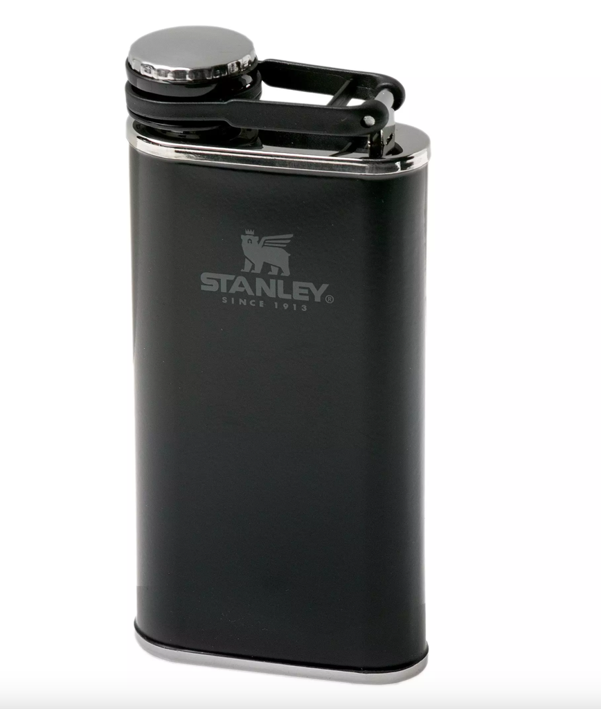 The Easy-Fill Wide Mouth Flask 0.23L / 8oz Matte Black Pebble 